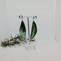 Image 2 of Enamel Drop Earrings - Gum Leaves Green (EJ026)