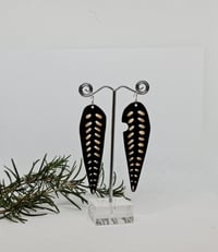 Image 1 of Enamel Drop Earrings - Gum Leaves Black (EJ025)