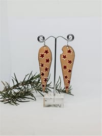 Image 2 of Enamel Drop Earrings - Gum Leaves Beige (EJ023)