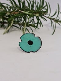 Image 1 of Enamel Brooch - Poppy Green (EJ013)