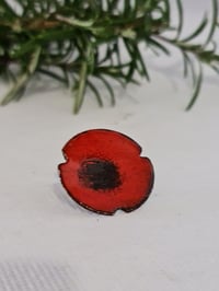 Image 3 of Enamel Brooch - Poppy Green (EJ013)