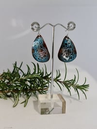 Image 2 of Enamel Earrings - Multi Colour Ocean Crackle Effect (EJSO006)