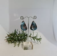 Image 1 of Enamel Earrings - Multi Colour Ocean Crackle Effect (EJSO006)