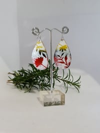 Image 2 of Enamel Drop Earrings - Floral Abstract in bright colours (EJ008)