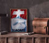  St. Moritz | Razzia | 1990 | Wall Art Print | Vintage Travel Poster