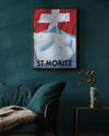  St. Moritz | Razzia | 1990 | Wall Art Print | Vintage Travel Poster