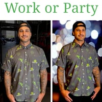 Image 2 of LiME LiNE Party Ready! Breath-able Work Shirt with Automotive Paint Inspired Design: Wrinkle Free (M