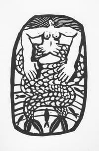 Image of Linoleumstryk - Havfruen