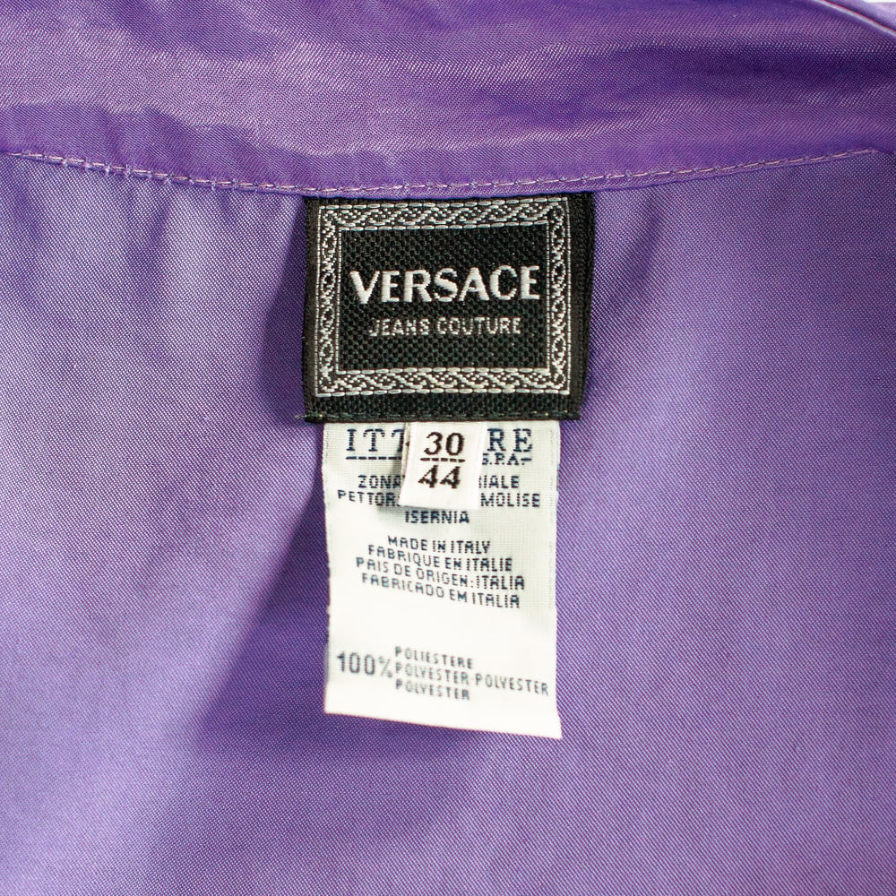 Image of Versace Jeans Couture Purple Satin Mini Dress