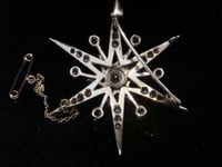 Image 5 of Victorian 18ct old rose cut diamond celestial star starburst brooch pendant