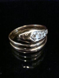 Image 2 of VICTORIAN 18CT OLD CUT DIAMOND SNAKE RING 6.0G RING SIZE O 1/2