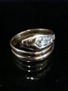 VICTORIAN 18CT OLD CUT DIAMOND SNAKE RING 6.0G RING SIZE O 1/2
