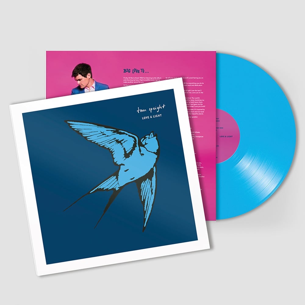 Image of Love and Light Cyan Vinyl Signed by Tom