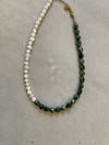 Sweet water pearls necklace green white 