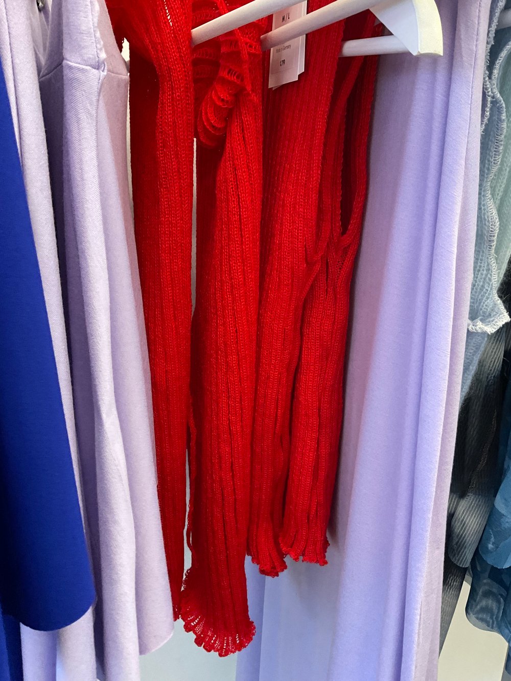 Red ribbed knit