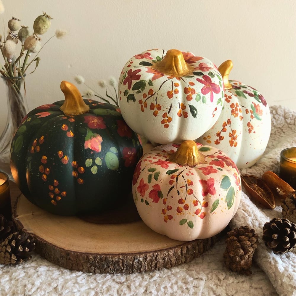 Image of Large Hand-painted pumpkins