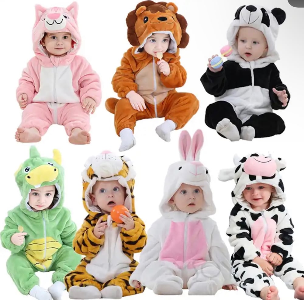 Image of Baby animal winter romper