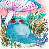 Blue Frog Napping - Print