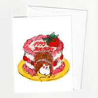 Image 1 of Birthday Cake Mouse - A2 Greeting Card