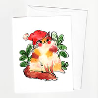 Image 1 of Holiday Cat - A2 Greeting Card