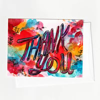 Image 1 of Watercolor Thank You - A2 Greeting Card