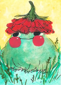 Frog in Flower Hat - Mini Print