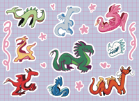 Image 1 of Dragons Sticker Sheet