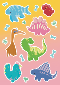 Image 1 of Dino Sticker Sheet 