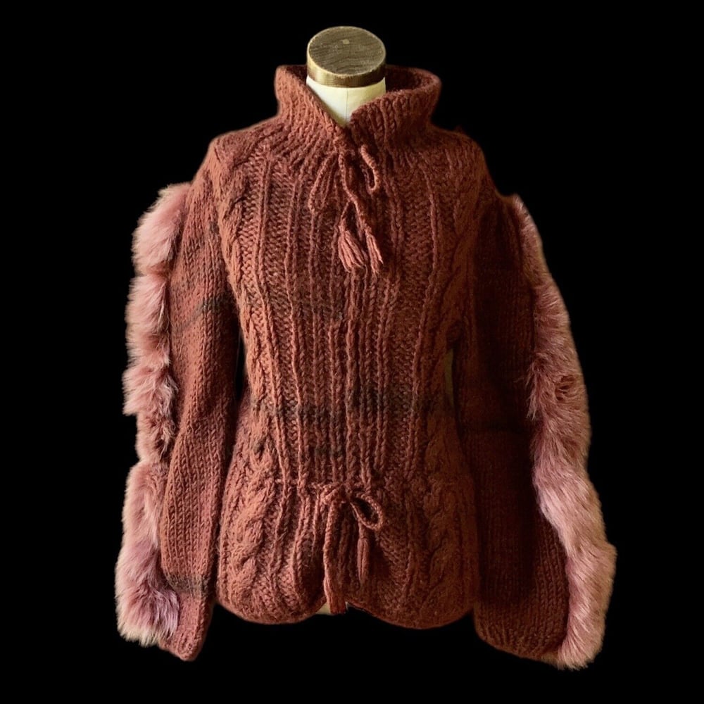 Delaware Street Fox Fur and Cashmere Sweater O/S