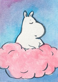 Moomin on a Cloud - Mini Print