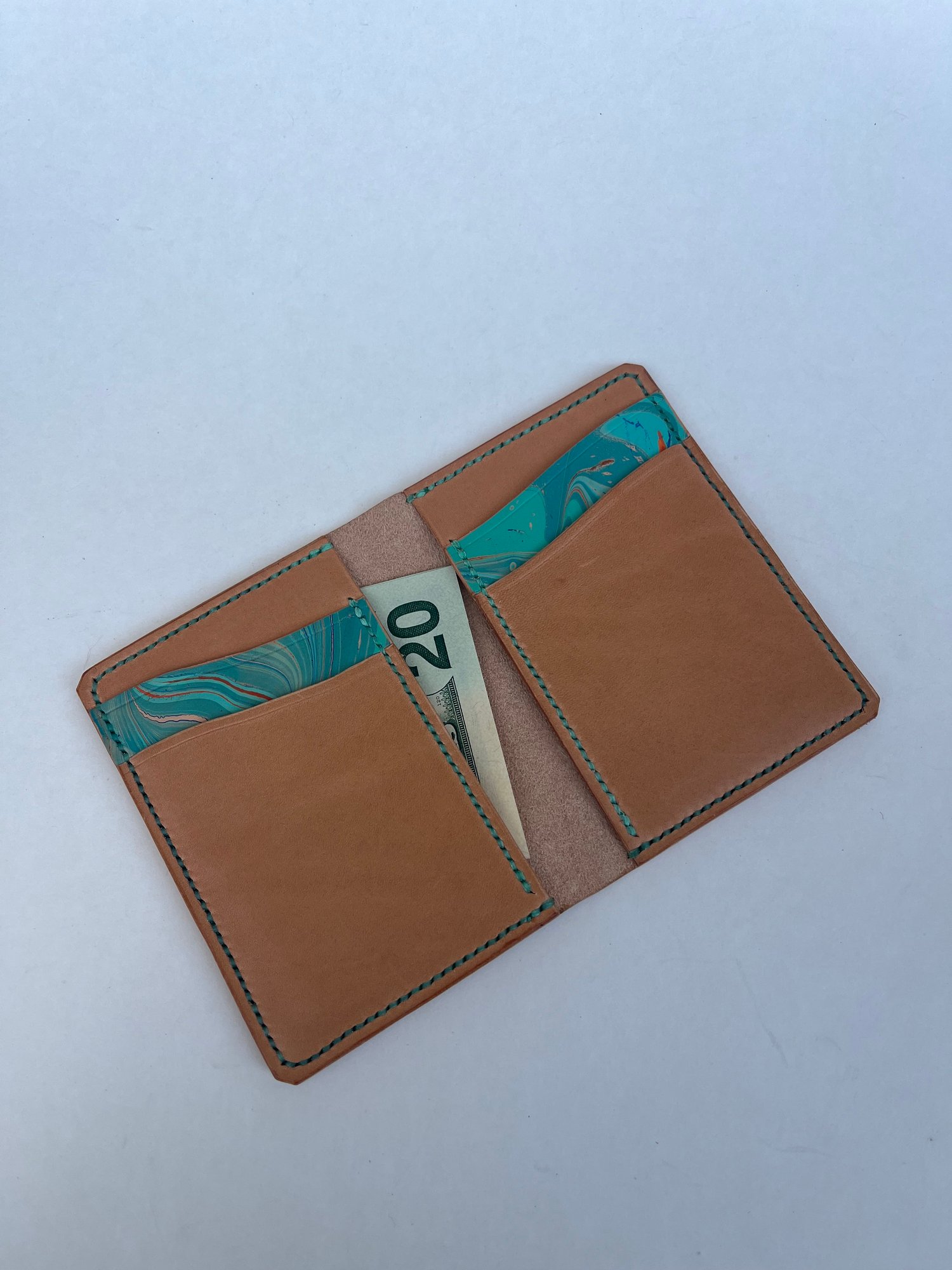 Image of Natural Vachetta/Marbled Vertical Cardholder 