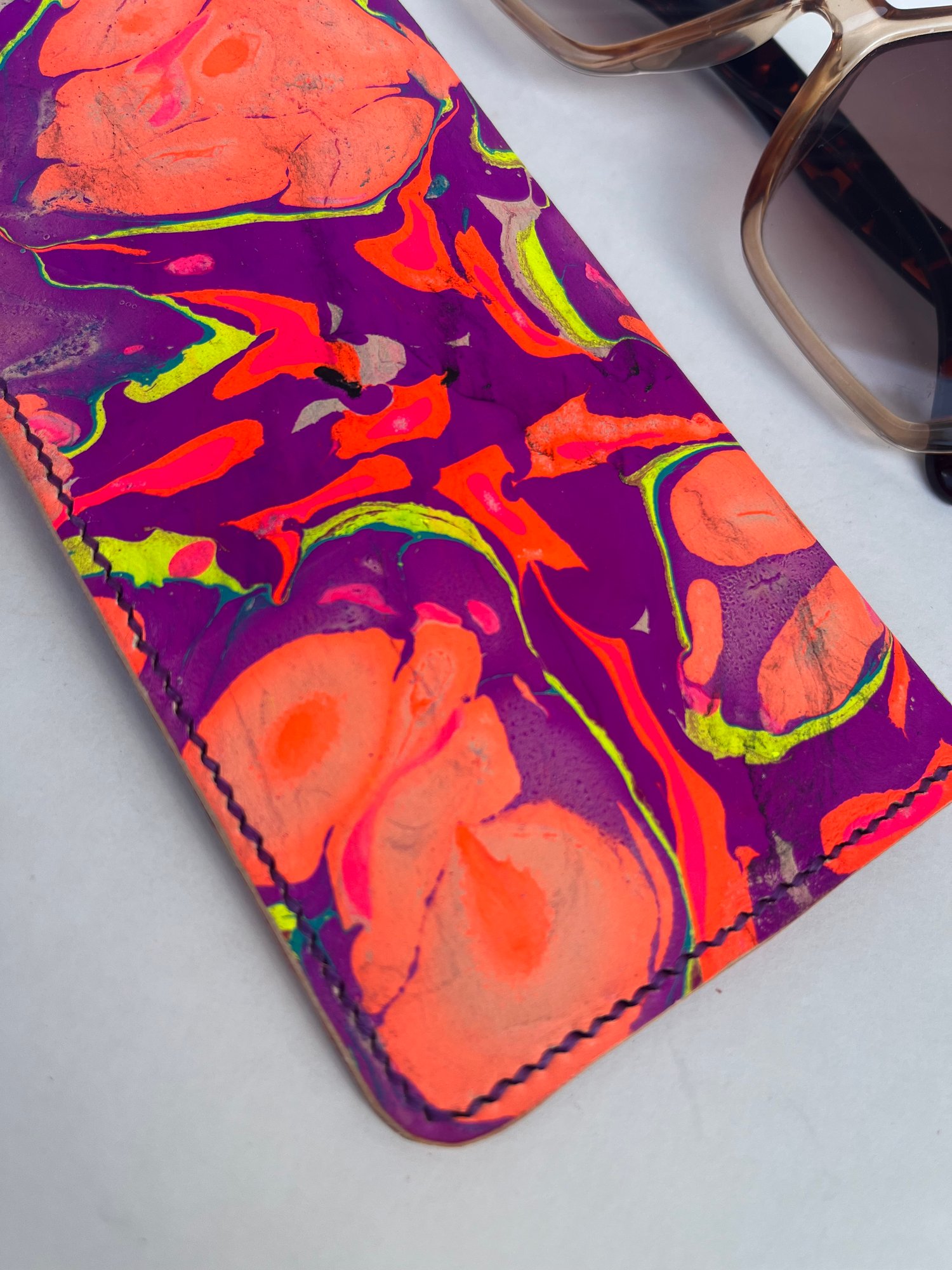 Image of Purple Psychedelic Marbled Sunglasses Case