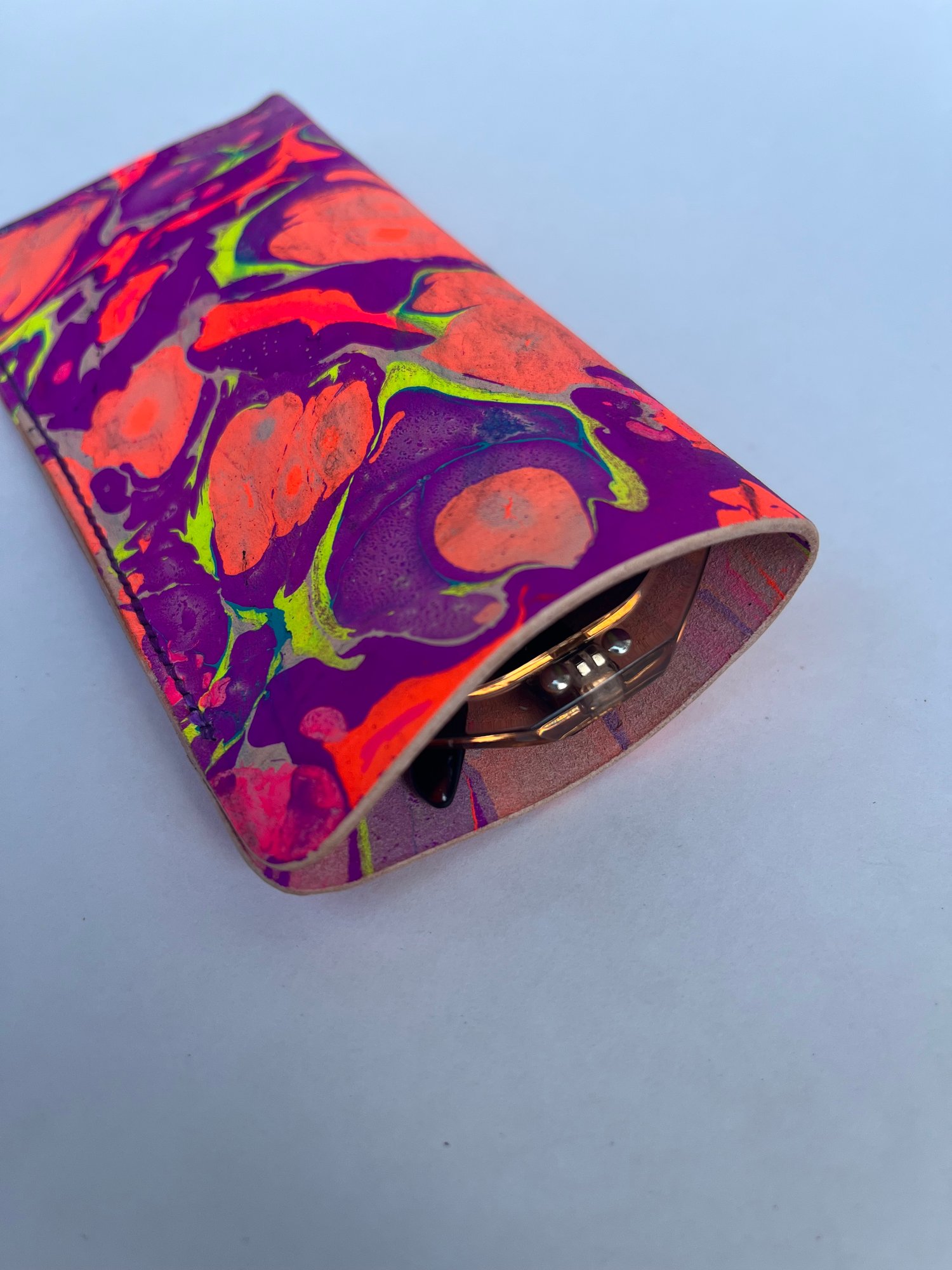 Image of Purple Psychedelic Marbled Sunglasses Case