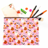 Image 1 of Spooky Floral XL Zipper Pouch