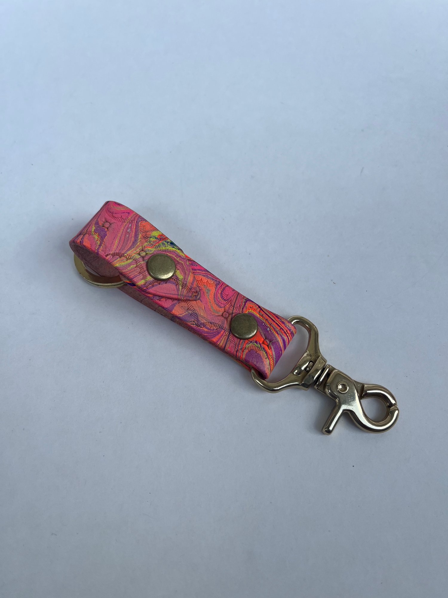 Image of Pink Marbled Long Keychain 