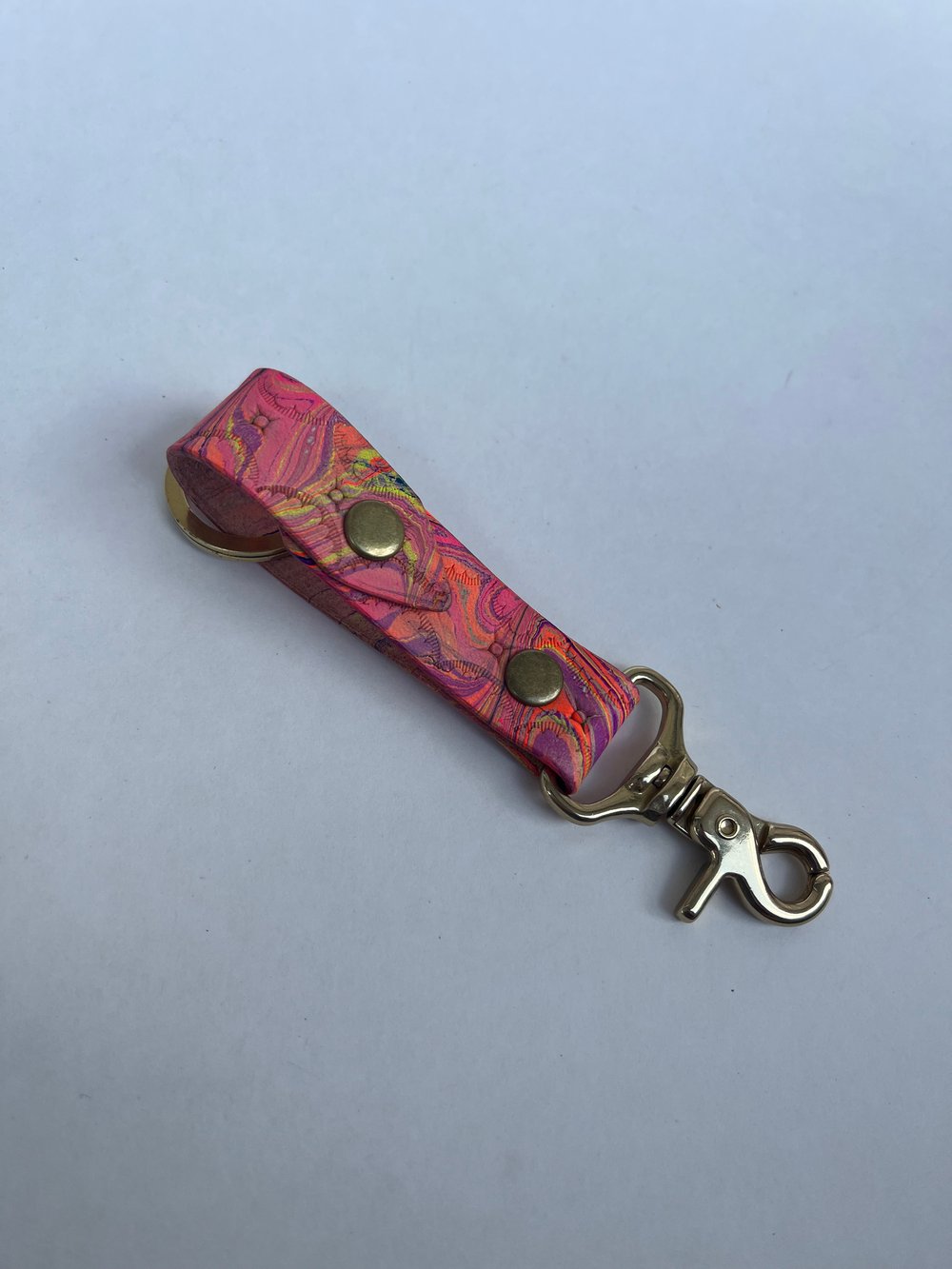 Image of Pink Marbled Long Keychain 