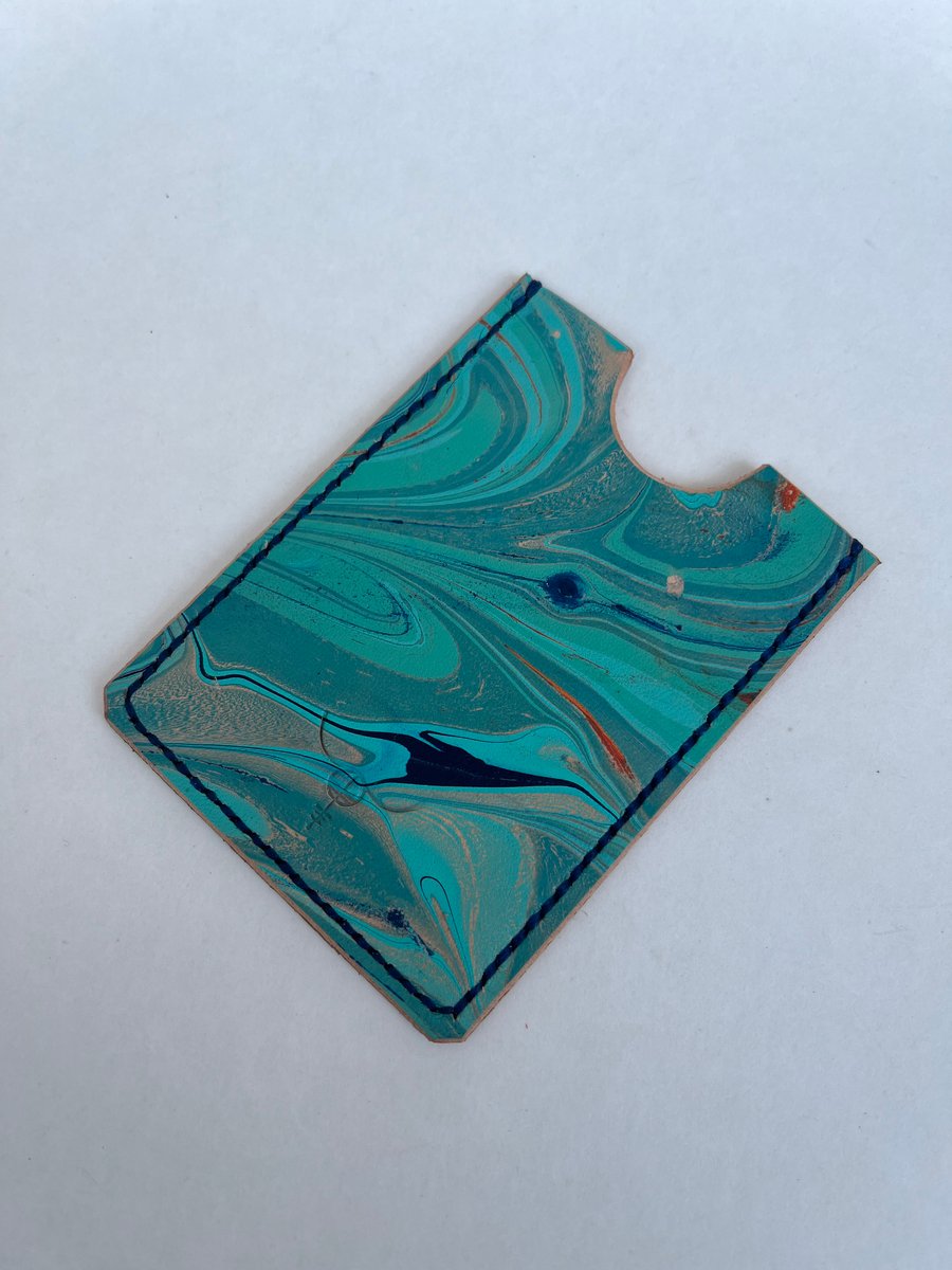 Image of Turquoise Marbled Cardholder (electric blue)