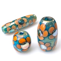 Image 3 of Take The Beauty of Late Summer Gardens with You: Art Glass Focal Bead. Ready To Ship.