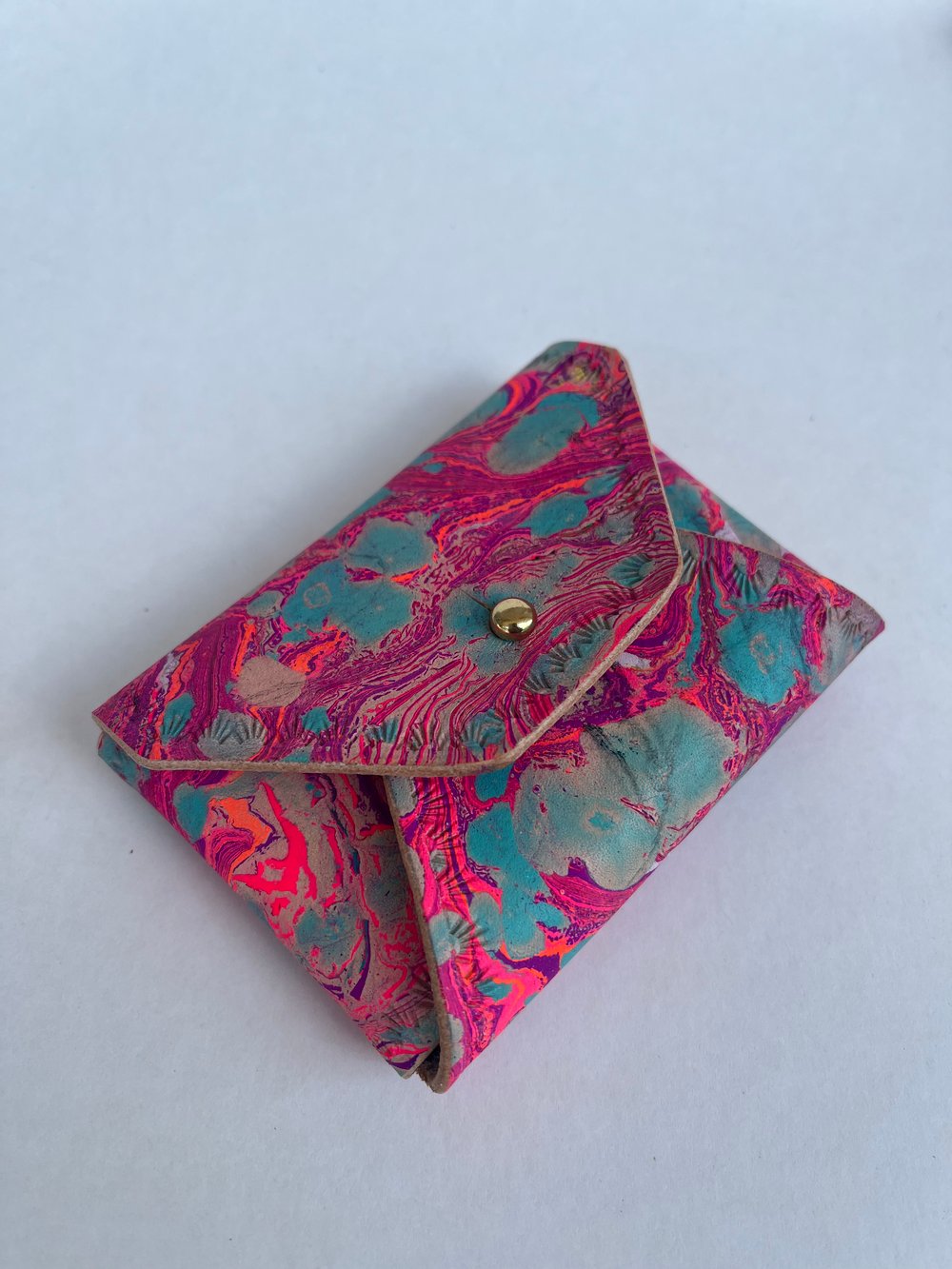 Image of Pink Marbled “No Stitch” Card Wallet 