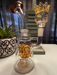 Image 2 of 8" Inch Heavy Glass Bong With Percolate Water Pipe, Glass Water Pipe 