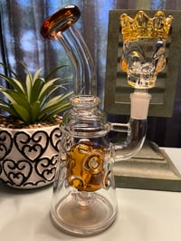 Image 1 of 8" Inch Heavy Glass Bong With Percolate Water Pipe, Glass Water Pipe 