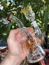 Image 5 of 8" Inch Heavy Glass Bong With Percolate Water Pipe, Glass Water Pipe 