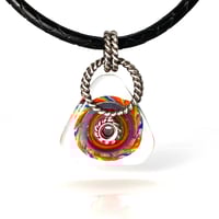 Image 1 of Rainbow Wheel: An Art Glass Pendant. Ready to Ship.
