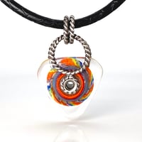 Image 2 of Rainbow Wheel: An Art Glass Pendant. Ready to Ship.