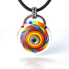 Rainbow Wheel: An Art Glass Pendant on Necklace. Ready to Ship.