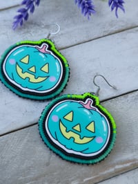 Image 2 of Blue ombre pumpkin earrings 