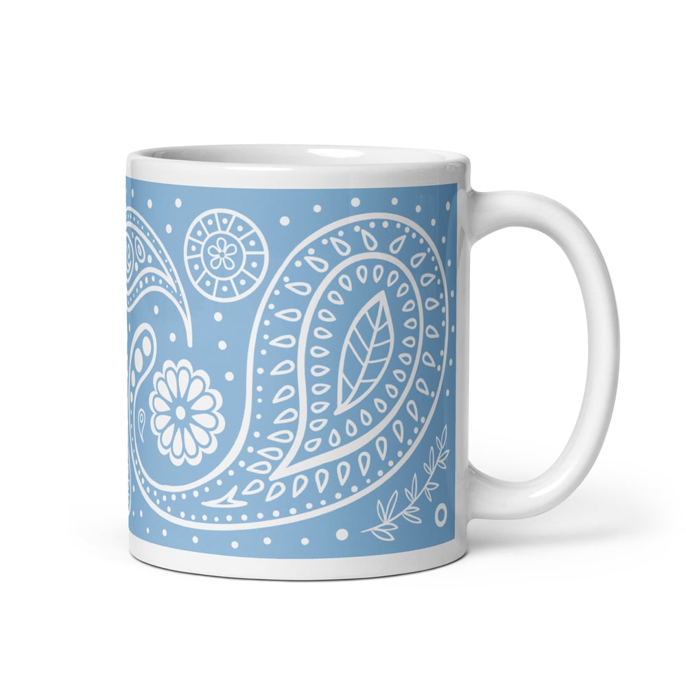 Image of Blue & White Paisley Mug