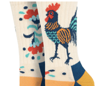 Image 2 of Folk Art Rooster Merino Wool Socks