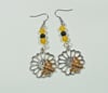 Flower and Bee Earrings