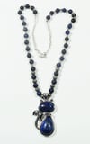 Lapis Lazuli cat pendant gemstone necklace